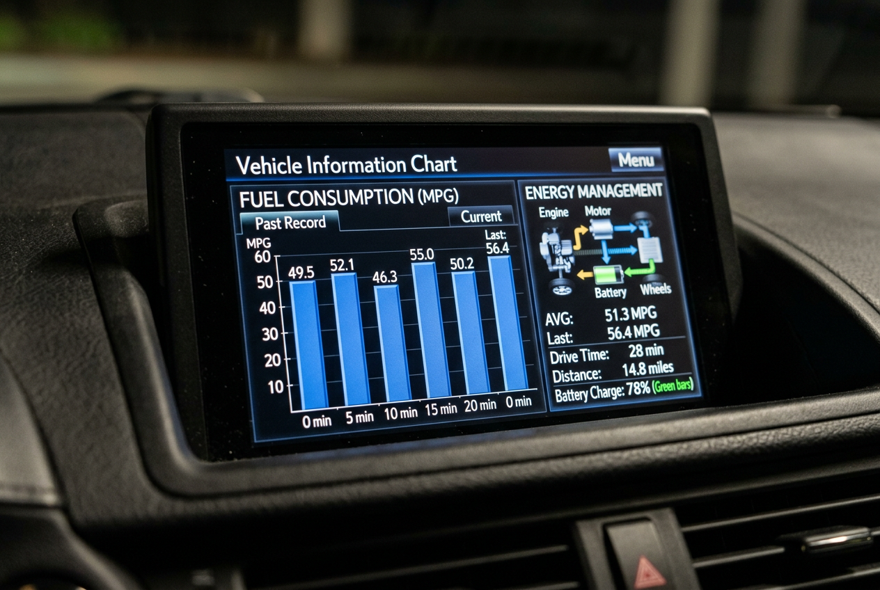 Consumo di carburante (veicoli con sistema di navigazione o impianto display audio Lexus)