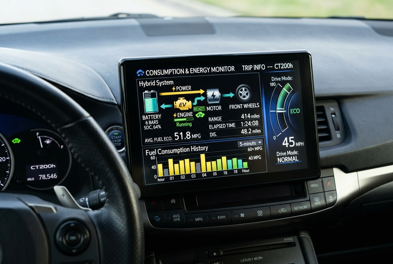 Consumo di carburante (veicoli con sistema di navigazione o impianto display audio Lexus)